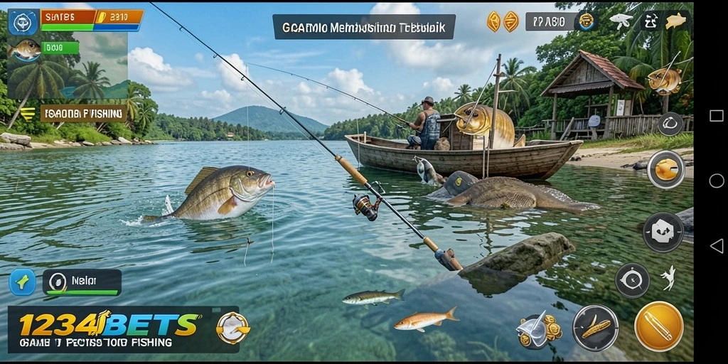 Screenshot gameplay 1234BETS menampilkan aksi memancing yang menawan.