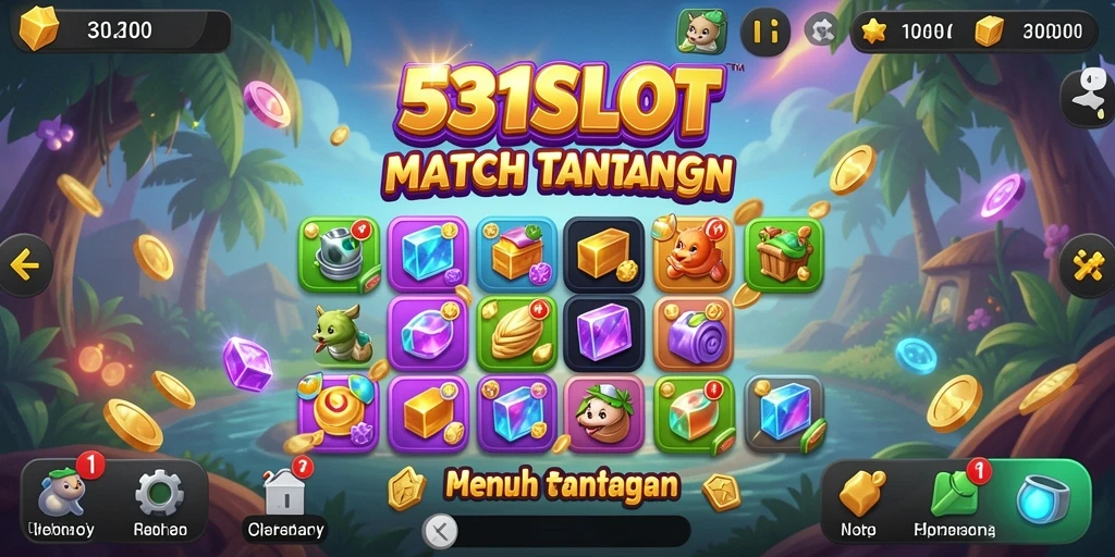 Screenshot utama 531SLOT menampilkan aksi seru mencocokkan simbol.