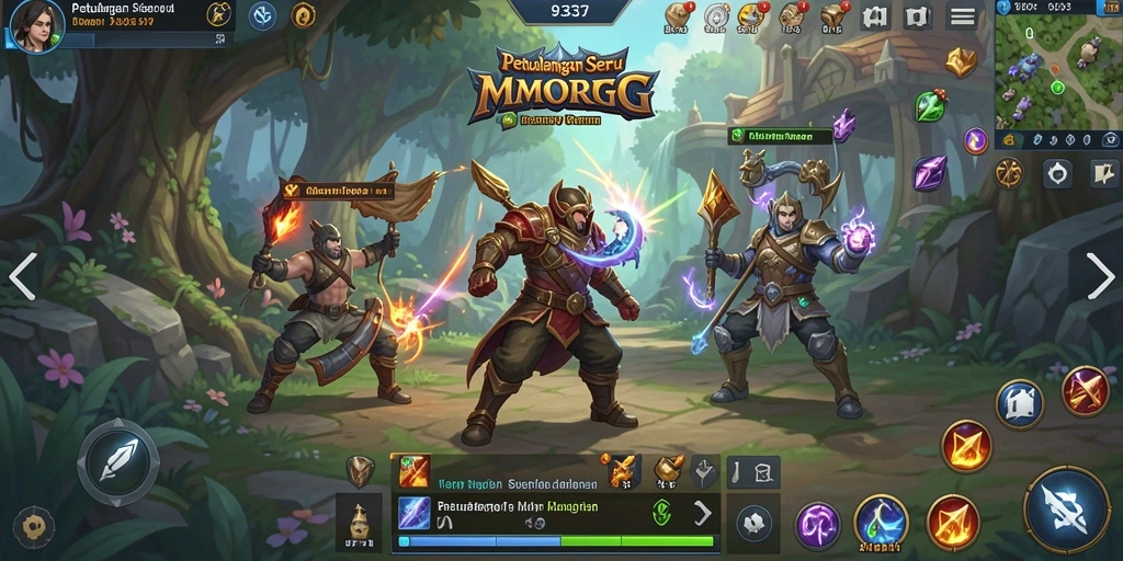Screenshot gameplay 93337 menampilkan aksi seru di dunia MMORPG.