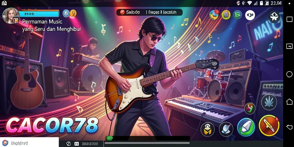 Screenshot utama menampilkan gameplay interaktif dalam CACOR78.