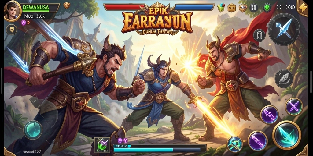 Gameplay DEWANUSA dengan pertarungan yang seru dan aksi mendebarkan.