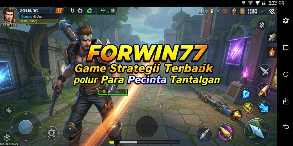 Screenshot gameplay FORWIN77 menampilkan pertempuran strategi yang intens.