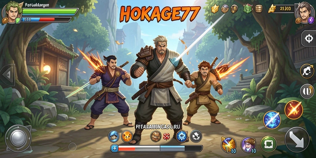 Tampilan gameplay seru dan penuh warna di HOKAGE77.
