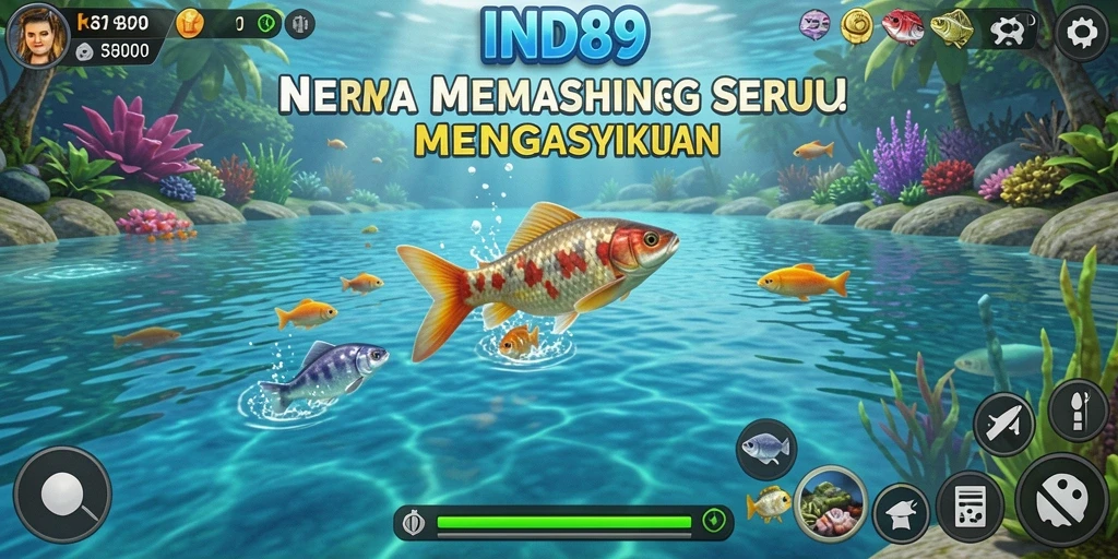 Tampilan gameplay IND89 menampilkan aksi memancing yang seru dan menarik.