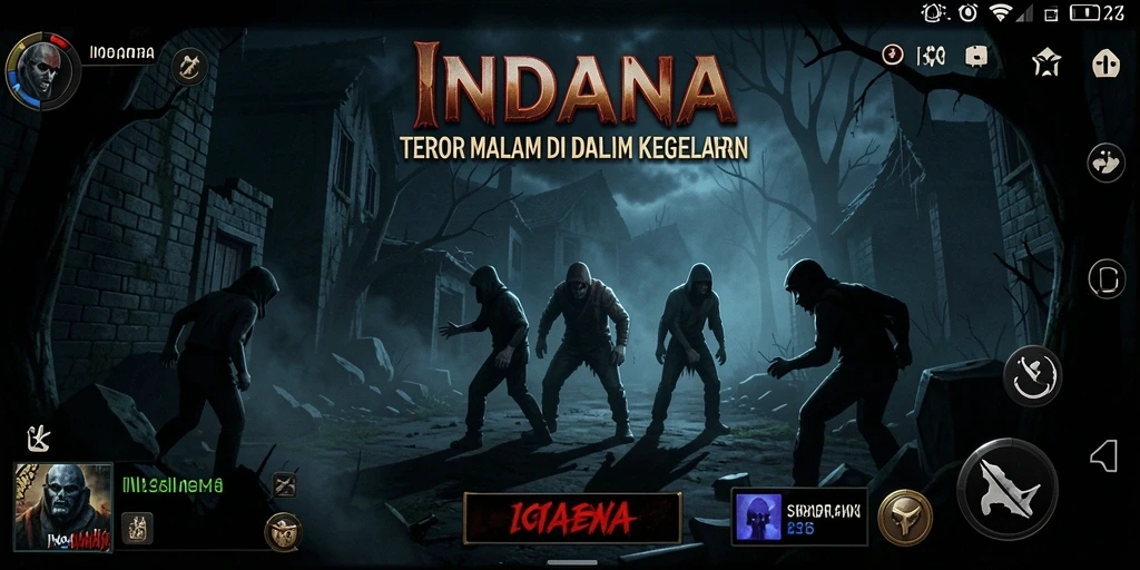 Screenshot gameplay INDAAA menampilkan suasana mencekam yang intens.