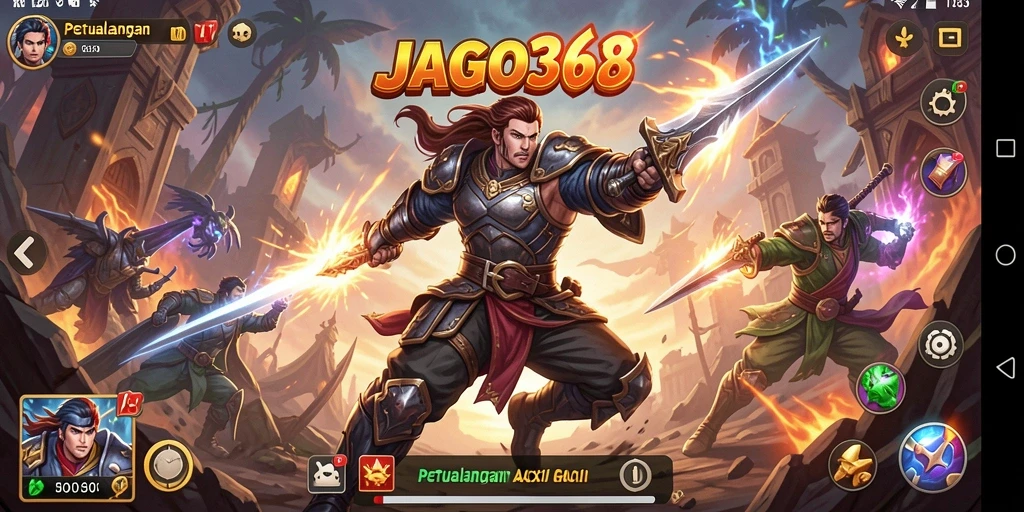 Tampilan gameplay seru dalam JAGO368 dengan aksi mendebarkan.