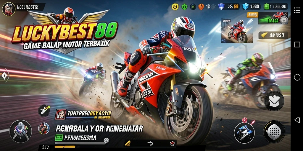 Gameplay mendebarkan dengan berbagai trek balap motor.