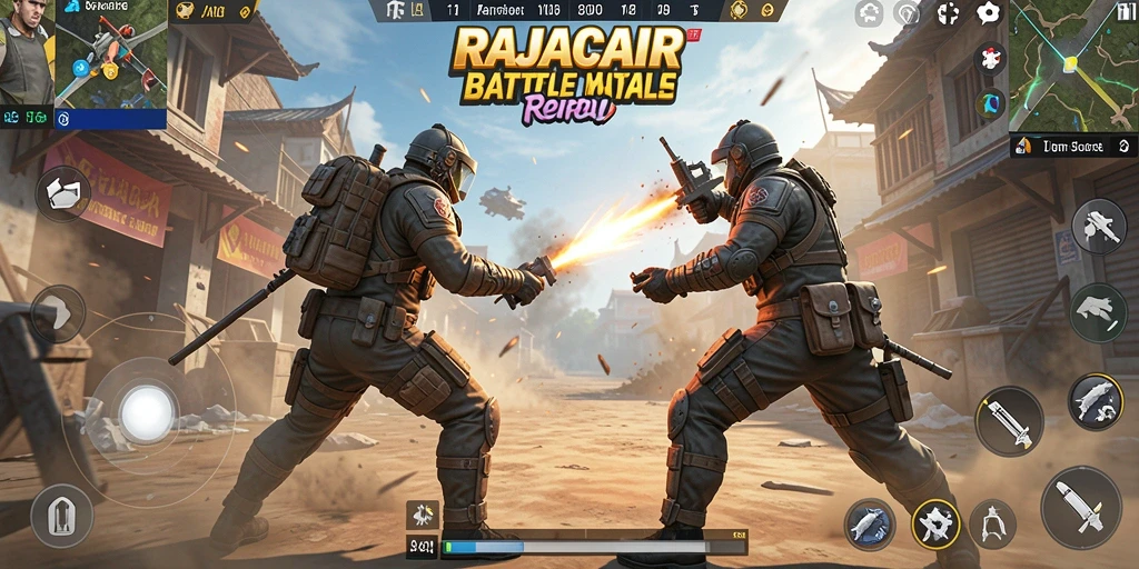 Screenshot gameplay RAJACAIR menampilkan aksi seru dalam Battle Royale.