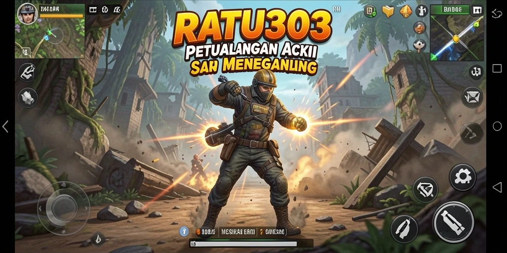 Tampilan seru gameplay RATU303 dengan pertempuran mendebarkan.