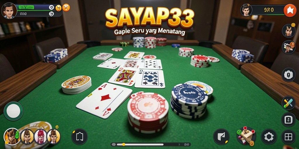 Tampilan gameplay seru dari SAYAP33 yang menampilkan permainan Gaple.