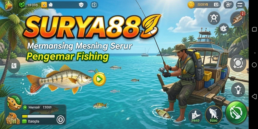 Gameplay SURYA88 yang menampilkan momen memancing yang seru dan penuh tantangan.