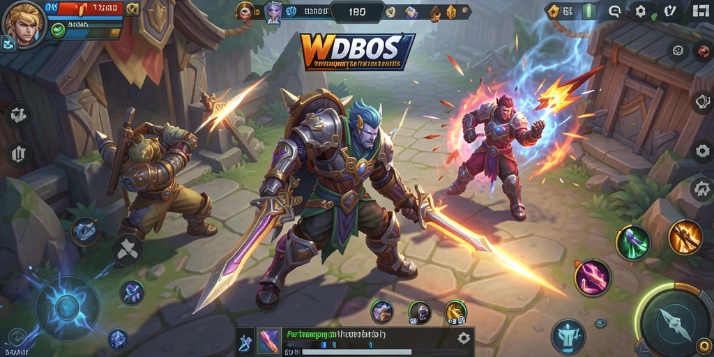 Tampilan gameplay WDBOS yang menarik dan penuh aksi di arena MOBA.